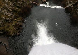 Desembalse del Pontón Alto en Segovia.
