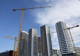 Viviendas en construcción en Bilbao.