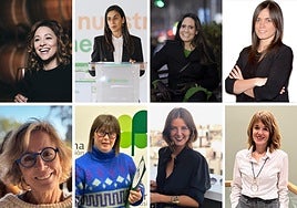 Almudena Alberca, Ana Belén Alonso, Irene Sanz, Miriam Navarro, Nachi García, Paola Torres, Ana de Miguel y Eva Morón, participantes en el foro.