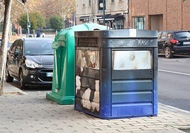 Imagen de un contenedor quemado en Valladolid en diciembre.
