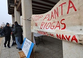 Concentración en Paredes de Nava el pasado mes de diciembre contra la instalación de una planta de biogás.