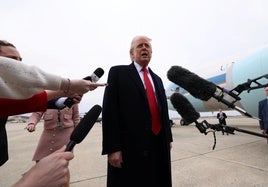 Trump, antes de subirse al Air Force One el pasado viernes.