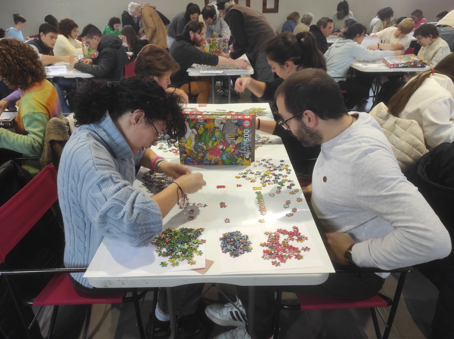 Más de medio centenar de personas participa en un concurso de puzles solidario