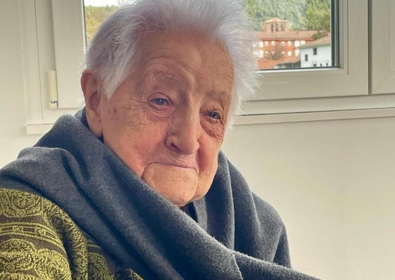 Victoria Gil, hace apenas unos días en la residencia Las Mercedes de Saldaña.