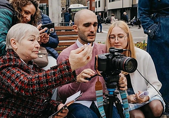 Álvaro Martín, profesor de la UVA, durante un rodaje.
