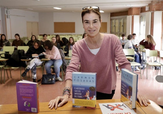 La escritora Carmen Posadas en el IES Ribera de Castilla