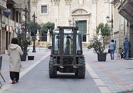 Nuevos maceteros ornamentales colocados en la calle La Cestilla.