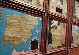 Los mapas de los Médici, dedicados a España o Francia, en el Palazzo Vecchio de Florencia, una vez concluida su restauración.