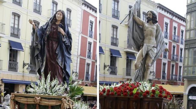 ¿Dónde se encuentran cada año el Cristo Resucitado y la Virgen de la Alegría en Valladolid?