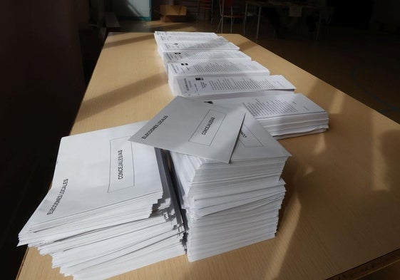 Papeletas de las elecciones del 28 de mayo de 2023.