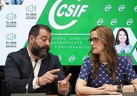 La presidenta del sector de Educación de CSIF Castilla y León, Isabel Madruga, y el presidente del sector de Administración General de la Junta de Csif de Castilla y León, Agustín Argulo.