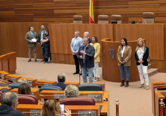 El presidente de Las Cortes de Castilla y León, Carlos Pollán, dirigiéndose a los asistentes