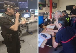 Centro de mando de la Policía Municipal y los bomberos de Valladolid.