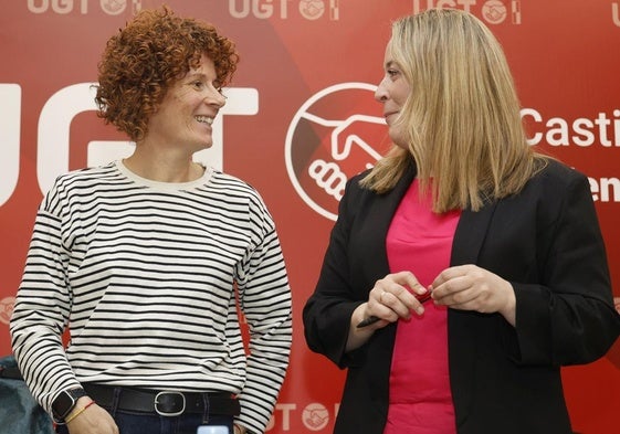 Elena Villamediana y Laura Saiz, este martes en la presentación de los actos del 1 de mayo.
