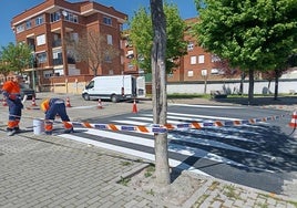 Nuevo paso de peatones elevado en Cuéllar.