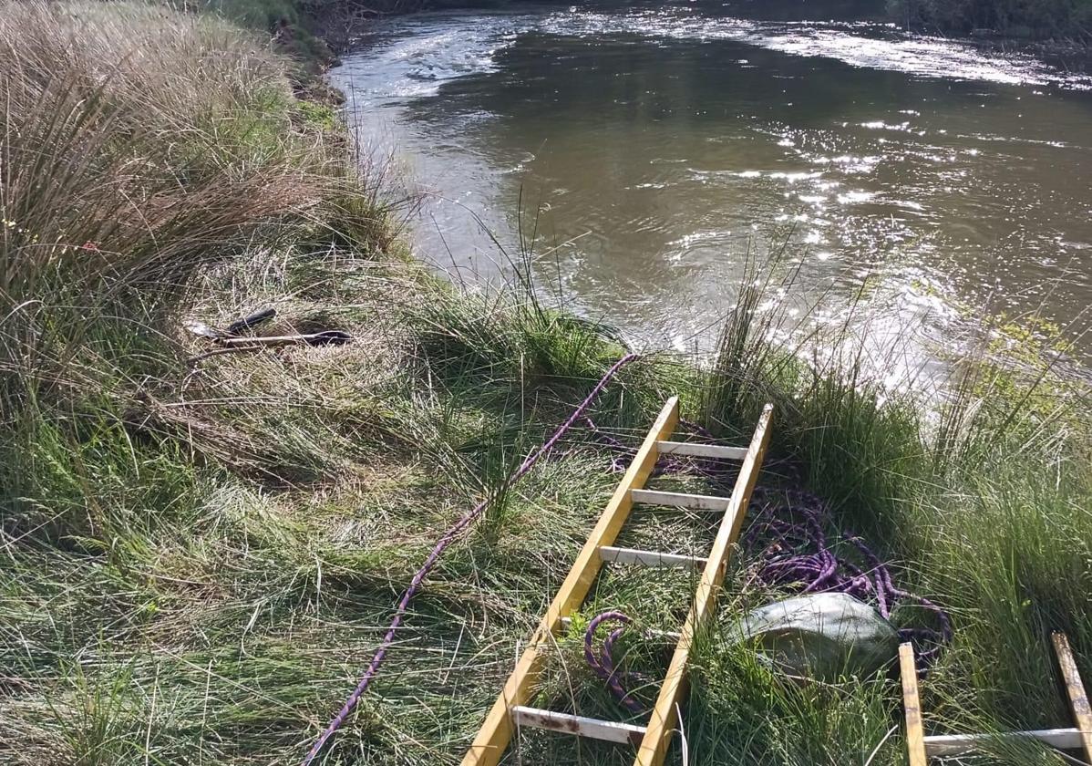 Rescatado tras quedar con el pie atrapado por un desprendimiento junto al Duero