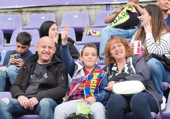 Aficionados del Real Valladolid antes del partido.