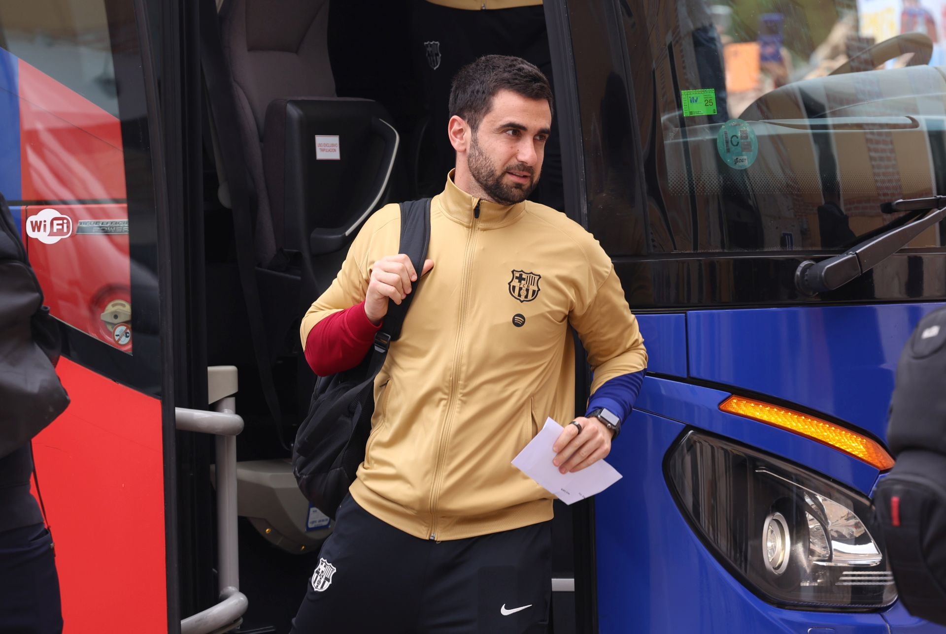 Llegada de los jugadores del Barça al hotel de Valladolid
