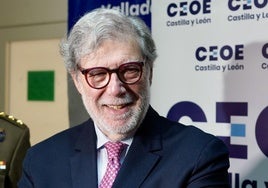 El presidente de CEOE en Castilla y León, Santiago Aparicio, este lunes.