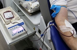 Puesto de donación de sangre.