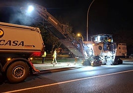 Un momento de los trabajos, en plena noche.