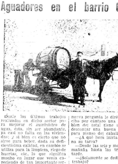 Noticia de El Norte de Castilla sobre la presencia de aguadores en el barrio.
