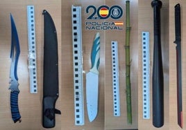 Parte de las armas intervenidas por la Policía.
