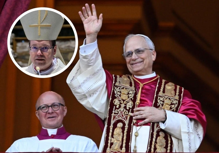 El papa León XIV y el obispo de Segovia, Jesús Vidal.
