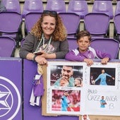 Aficionados del Real Valladolid antes del partido.