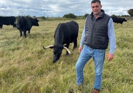 Luis Ángel Cabezas, en su explotación ganadera de San Felices de los Gallegos.