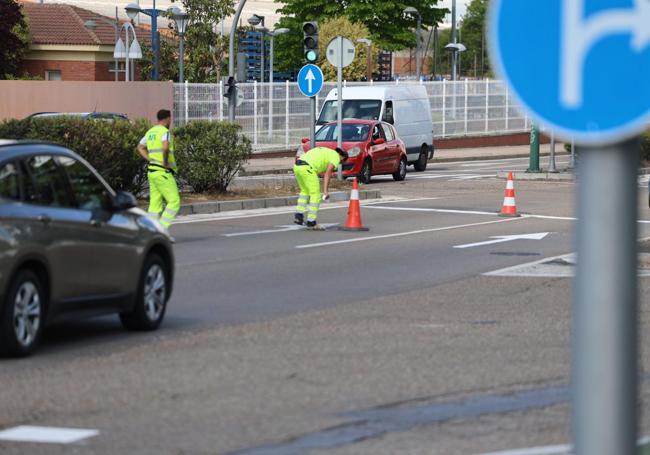 Las obras en la avenida de Zamora, en el cruce con Arca Real.