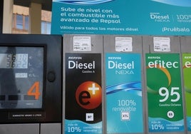 Surtidor de gasolina en la provincia de Segovia.