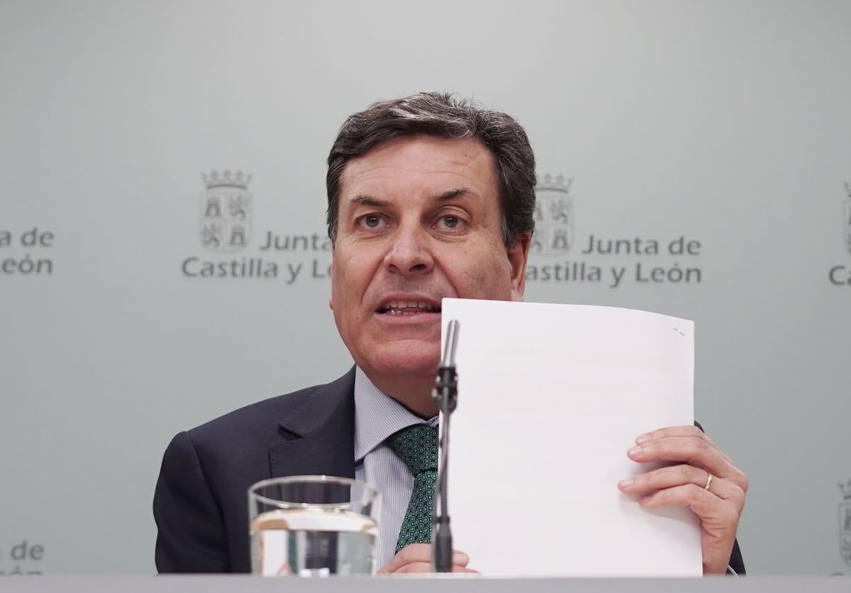 El portavoz de la Junta, Carlos Fernández Carriedo, este jueves.