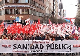 Imagen de una manifestación en Valladolid por la Sanidad Pública