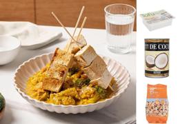 Satay de tofu con verduras
