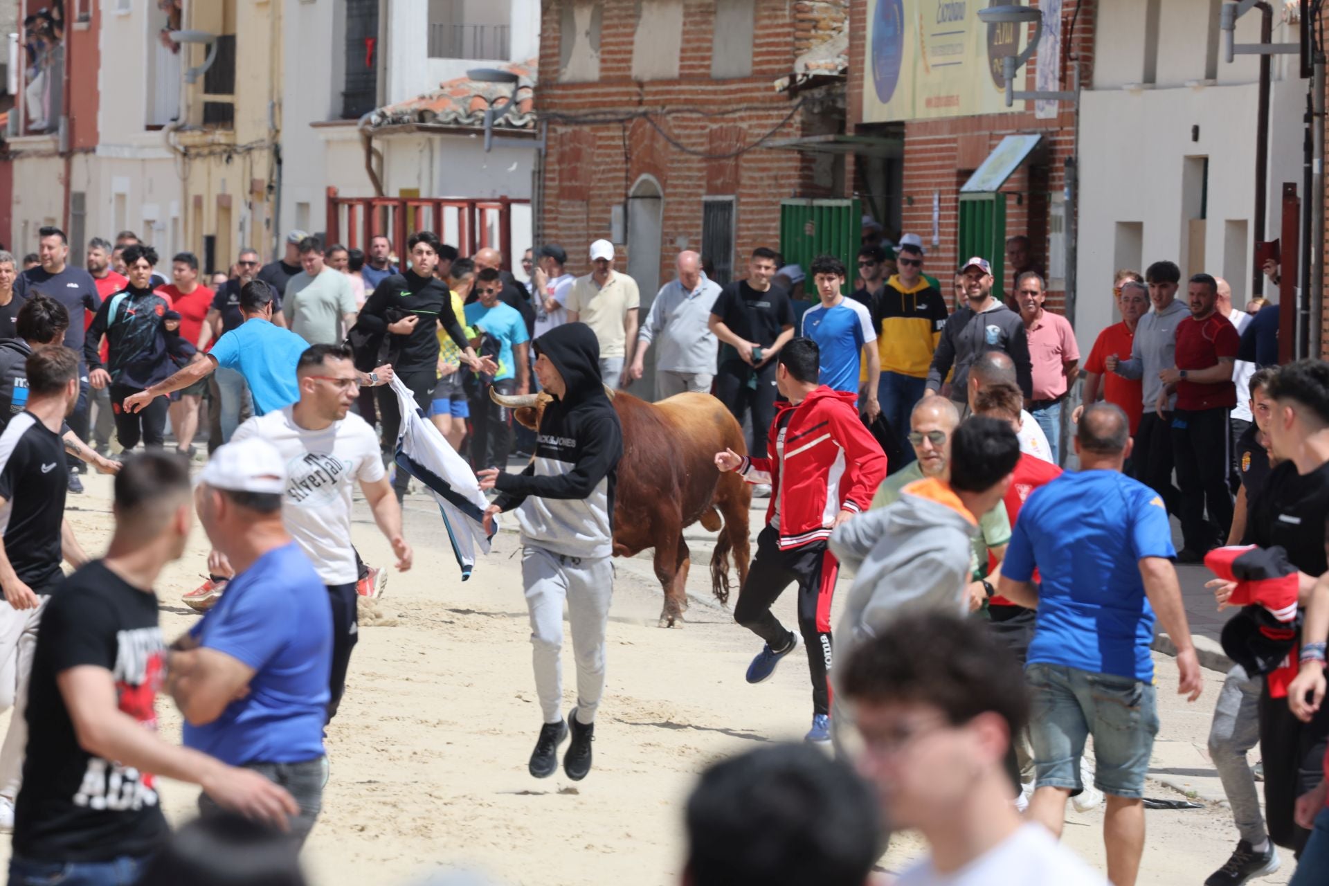 Encierro del domingo por la mañana en Valdestillas