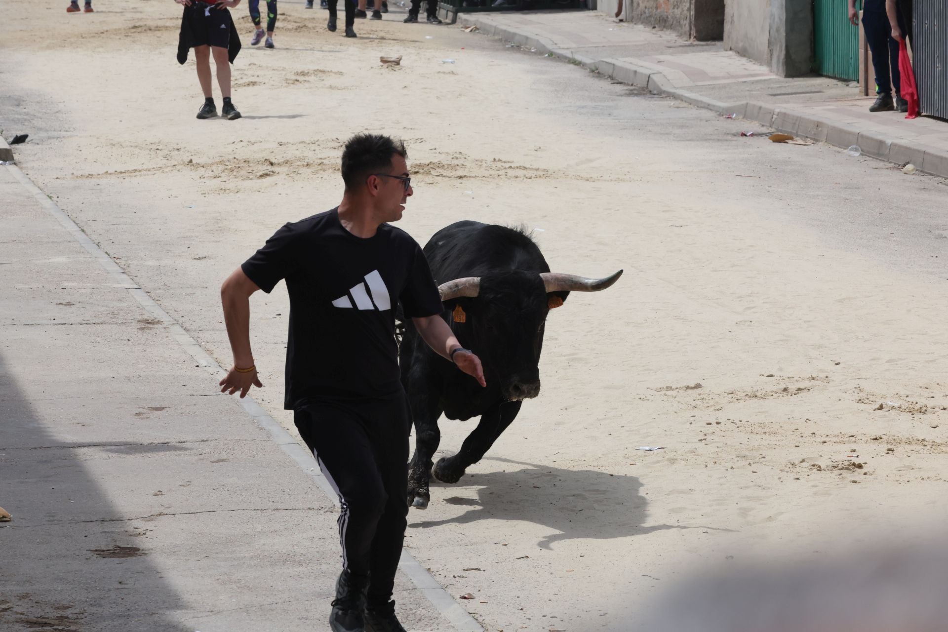 Encierro del domingo por la mañana en Valdestillas