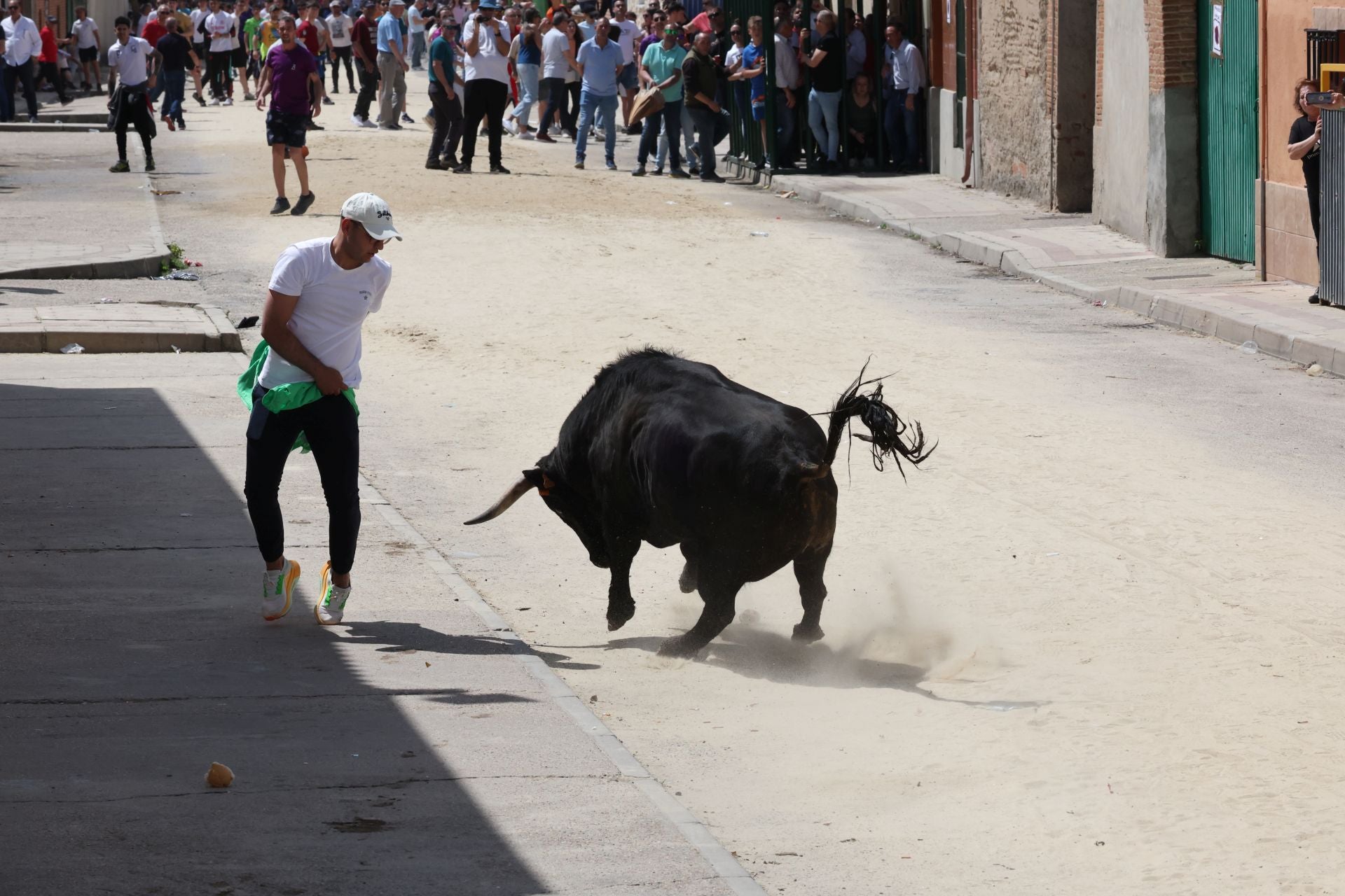 Encierro del domingo por la mañana en Valdestillas