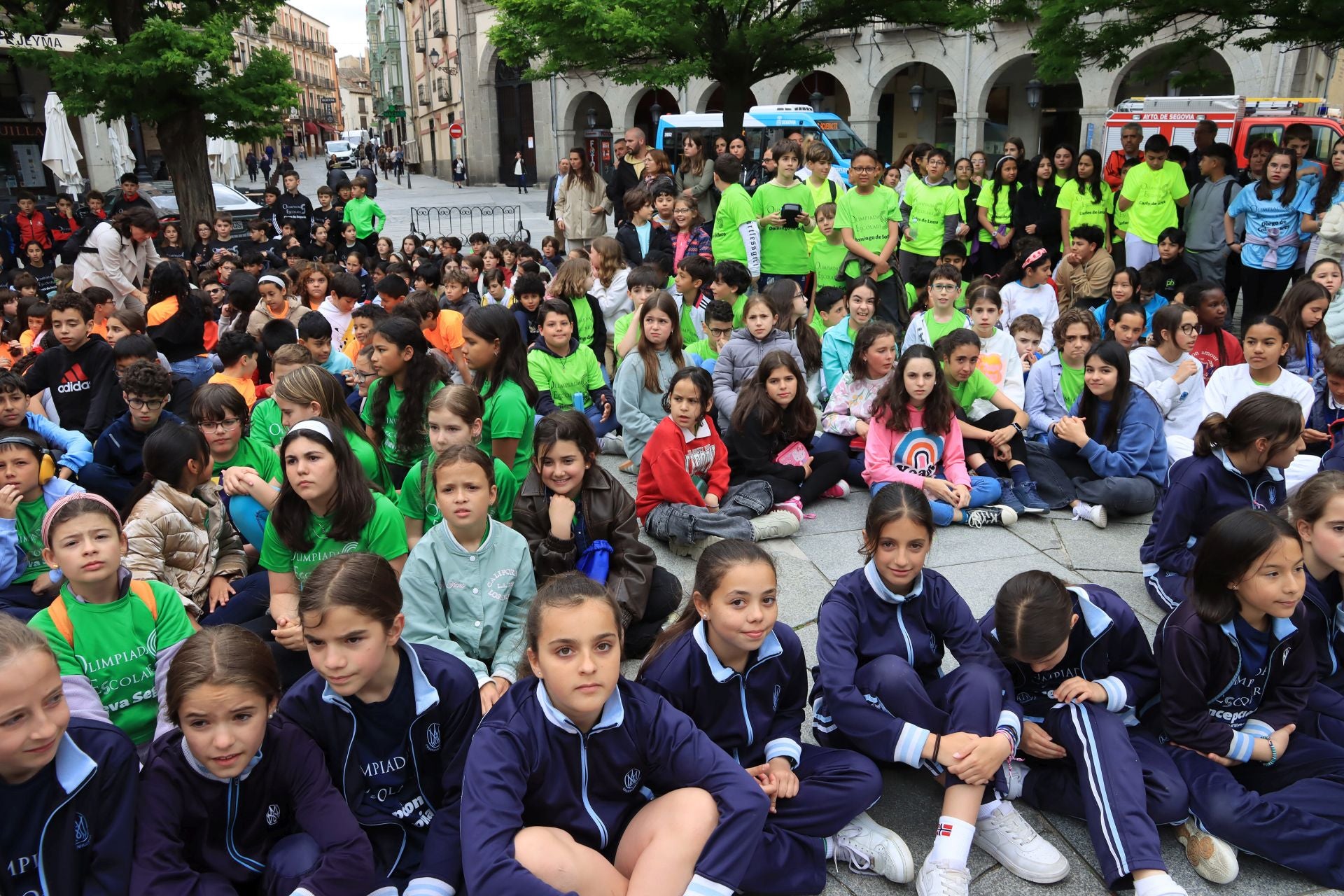 Fotos del encendido del pebetero de la olimpiada escolar de Segovia