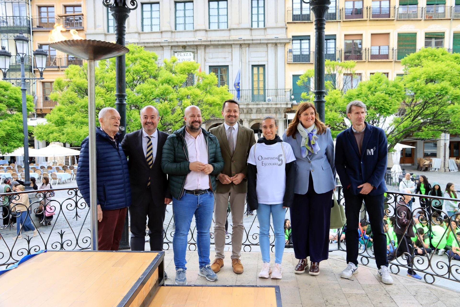 Fotos del encendido del pebetero de la olimpiada escolar de Segovia