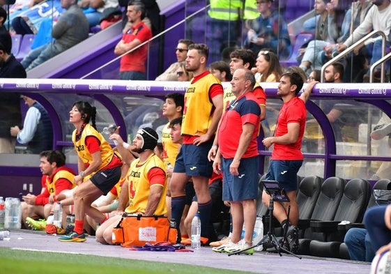 Banquillo de la selección española durante el enfrentamiento a Fiyi.