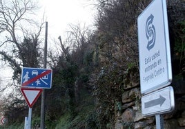 Panel que indica el acceso a la zona de bajas emisiones de Segovia.