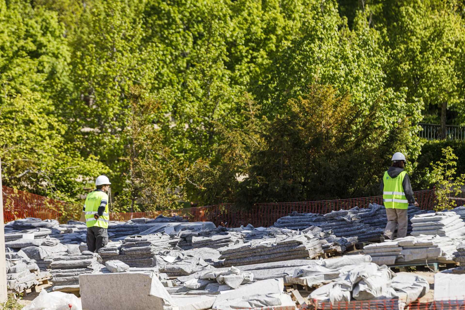 Fotos de las obras para restaurar la fuente más grande de La Granja de San IIdefonso