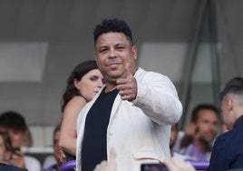 Ronaldo Nazário, en el palco de Zorrilla, en el primer partido de esta campaña ante el Espanyol.