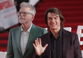 Christopher McQuarrie y Tom Cruise en la presentación del filme.