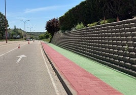 Ejecución de las obras del carril bici temporal que une Zaratán con Valladolid.