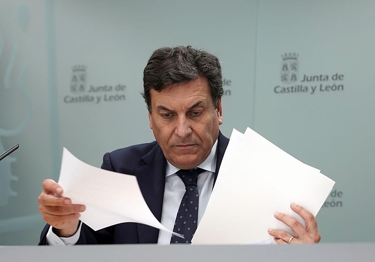 El portavoz de la Junta, Carlos Fernández Carriedo, este jueves.