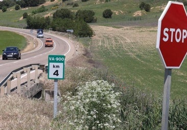 Kilómetro 4 de la carretera VA-900, que conecta Fuensaldaña y Valladolid, donde se produjo el siniestro.