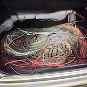 Cable recuperado por la Guardia Civil.