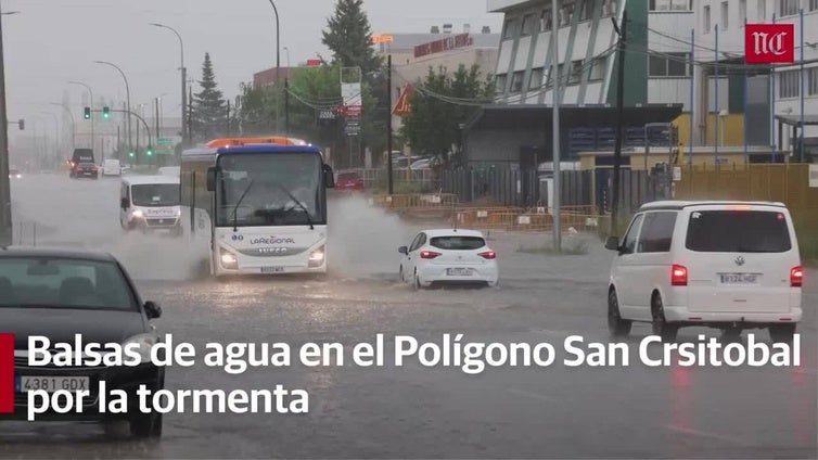 Balsas de agua en Valladolid provocadas por la tormenta